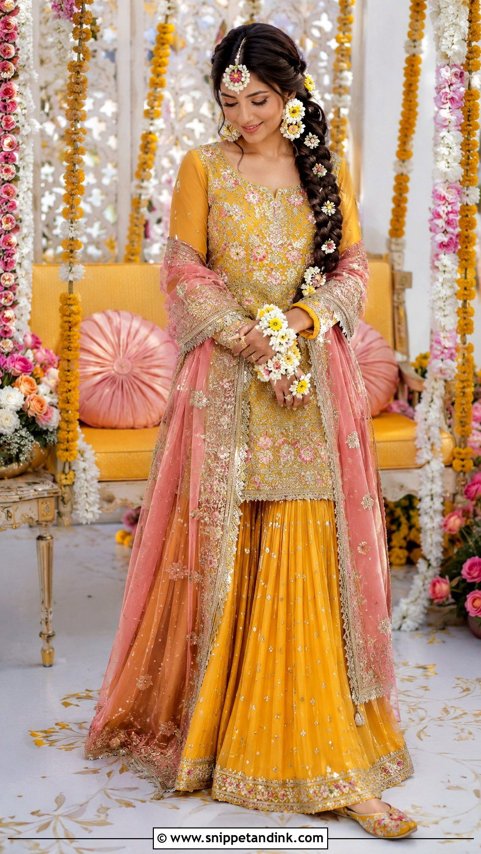 Farshi Gharara Bridal Mayon Dress - Snippet and Ink - 20 Bridal Mayon Dress Ideas