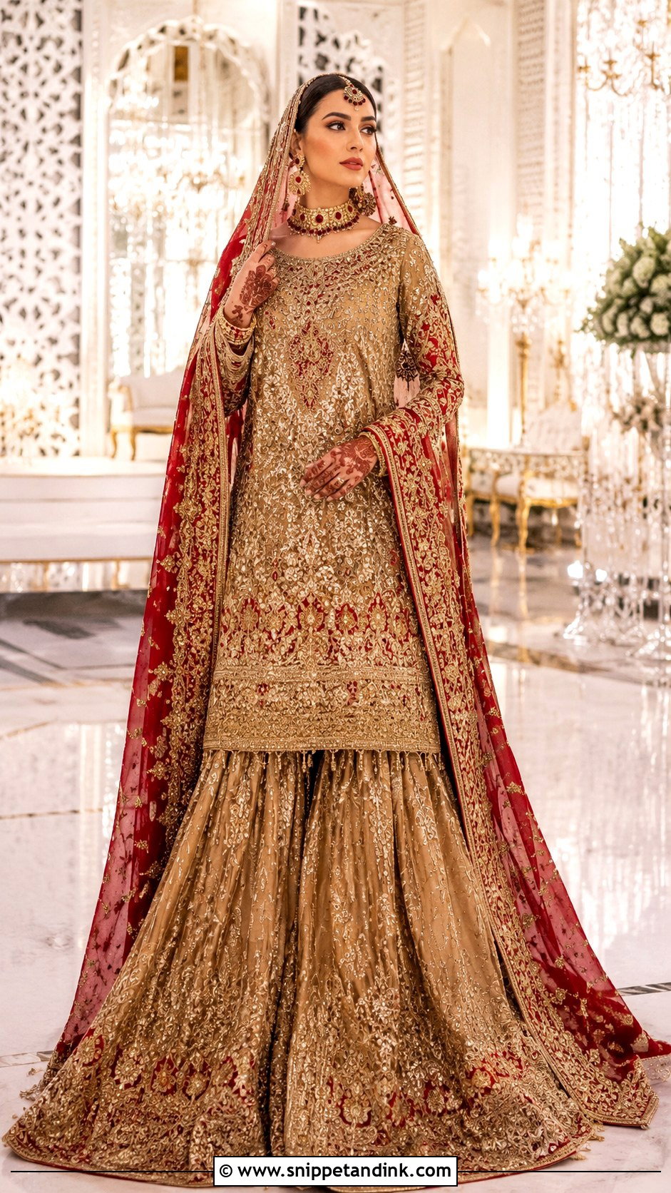 Farshi Gharara Pakistani Bridal Dress - Snippet and Ink - 25 Pakistani Bridal Dress Ideas