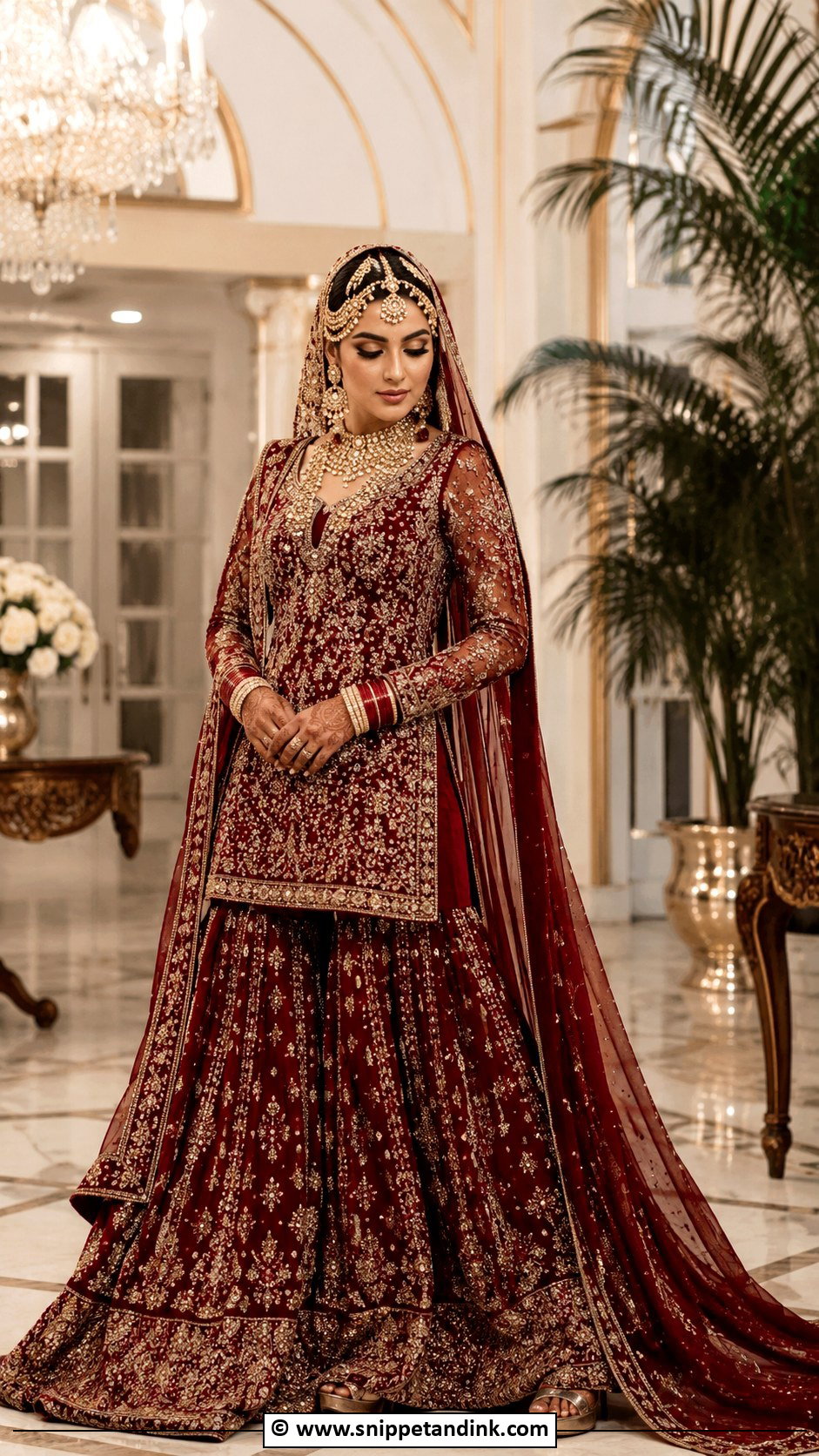 Farshi Gharara Pakistani Bridal Dress - Snippet and Ink - 35 Pakistani Bridal Wear Ideas