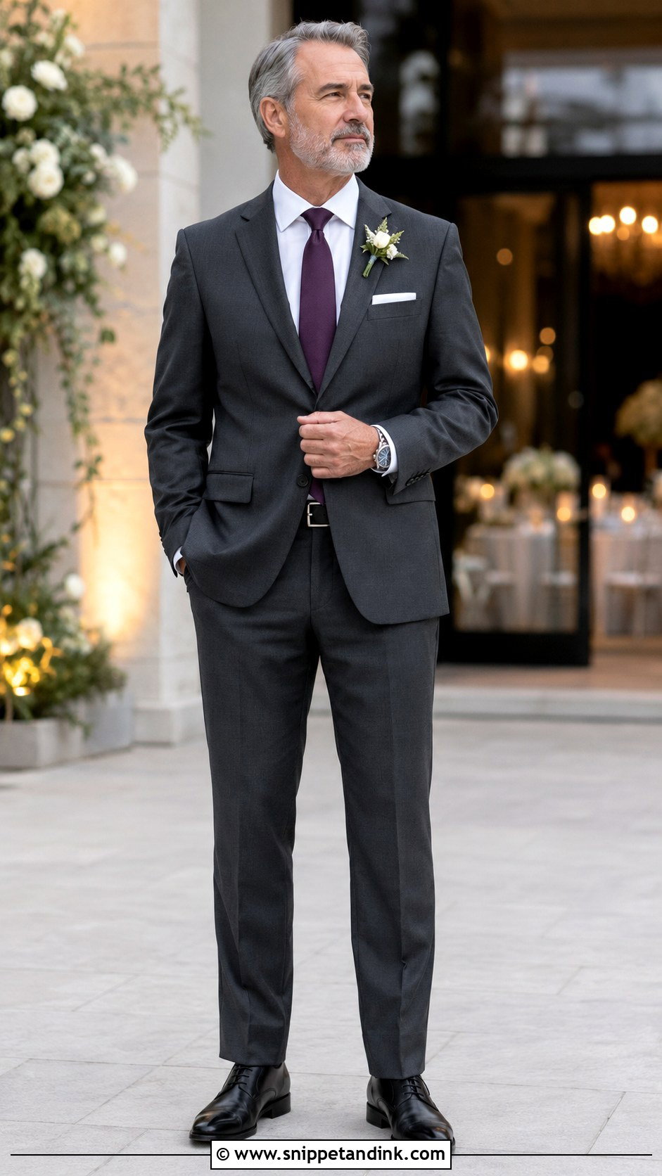 Father Of The Bride Charcoal Gray Suit - Snippet and Ink - 20 Bride Father Outfit Ideas