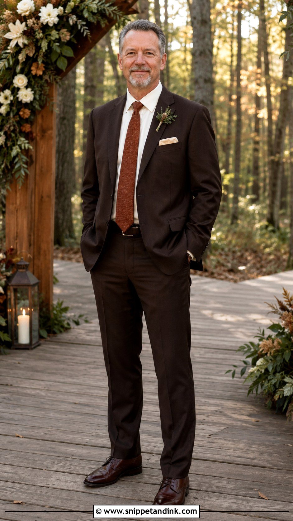 Father Of The Bride Dark Brown Suit - Snippet and Ink - 20 Bride Father Outfit Ideas