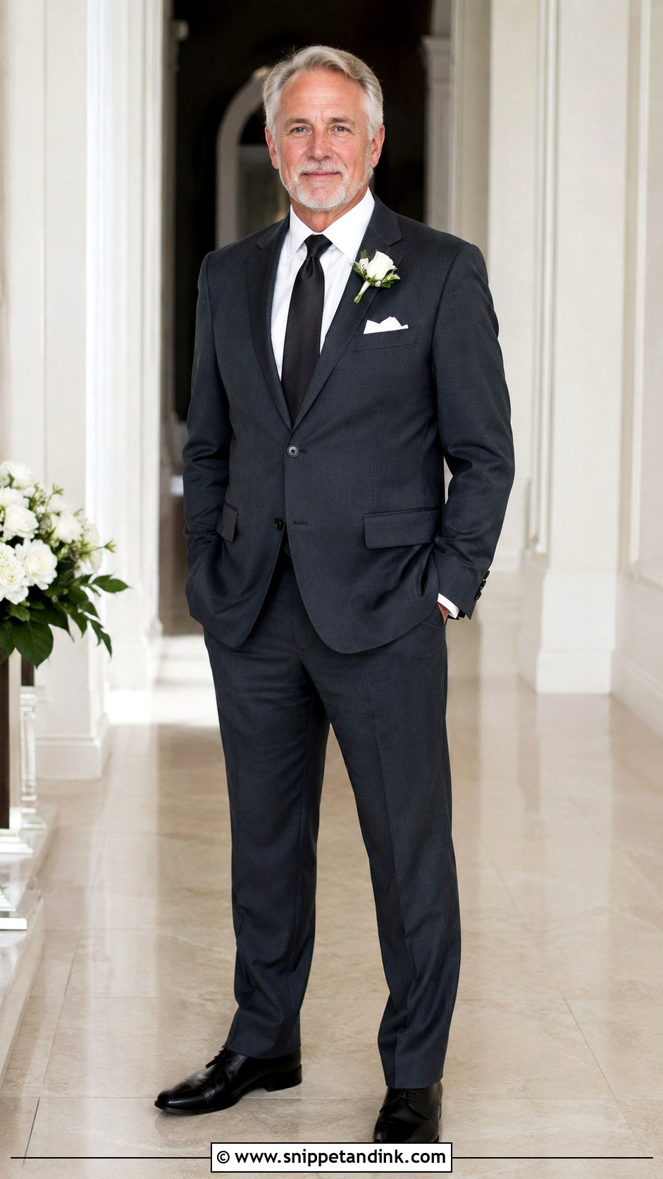Father Of The Bride Dark Suit Outfit - Snippet and Ink - 25 Wedding Outfits for Family Members