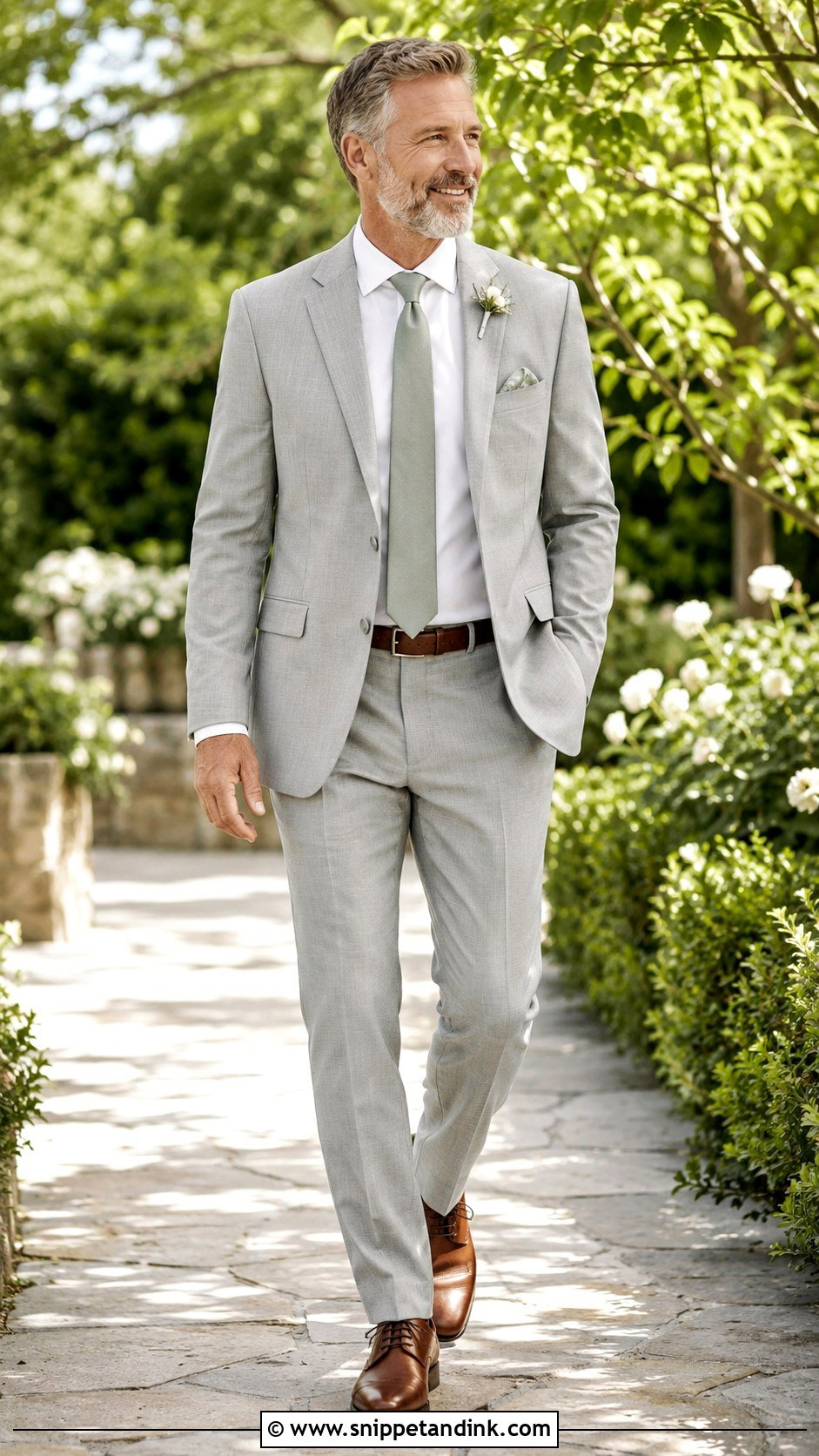 Father Of The Bride Light Gray Suit - Snippet and Ink - 20 Bride Father Outfit Ideas