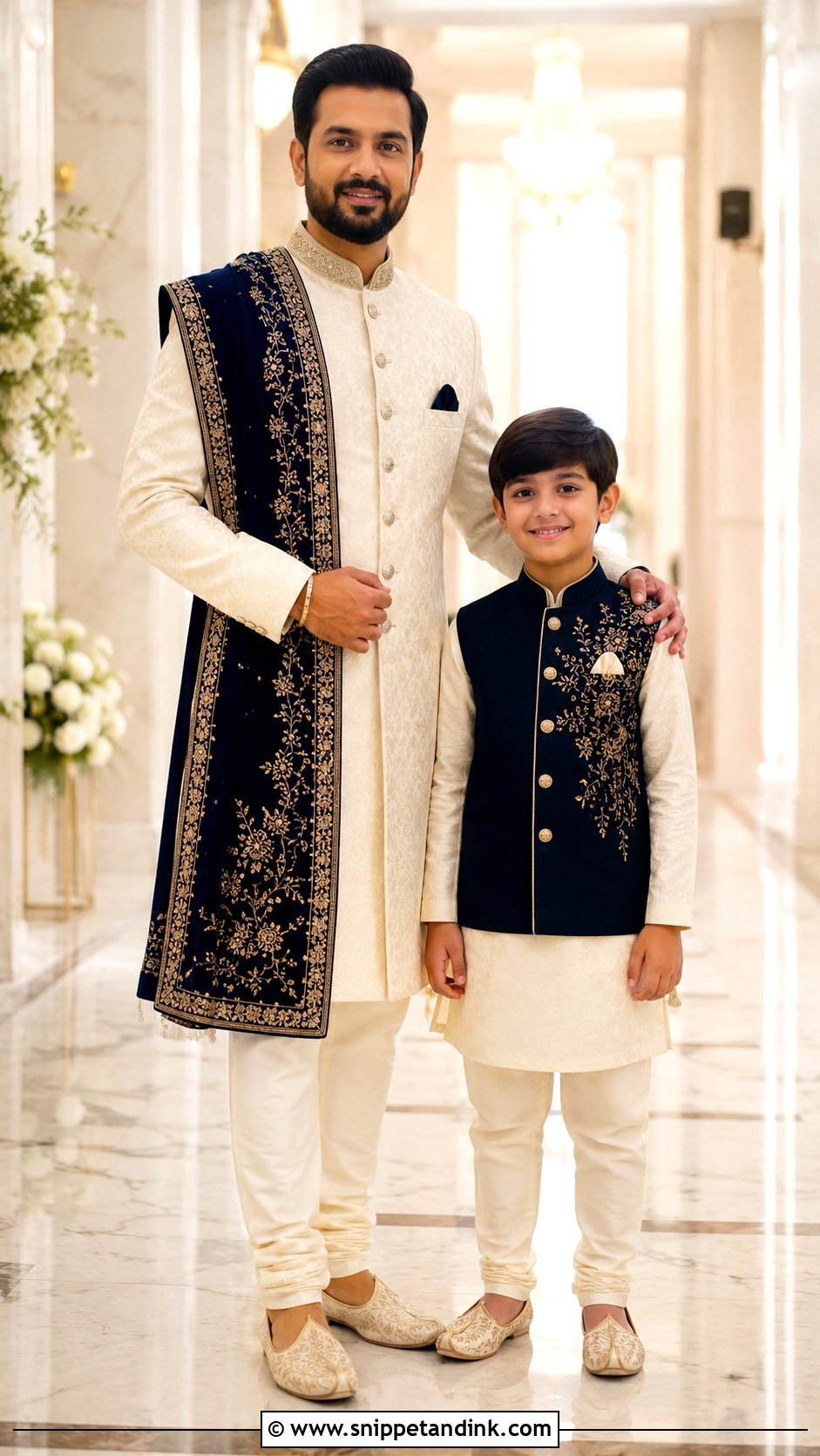 Father Son Indian Wedding Outfits - Snippet and Ink - 25 Indian Wedding Family Matching Outfits