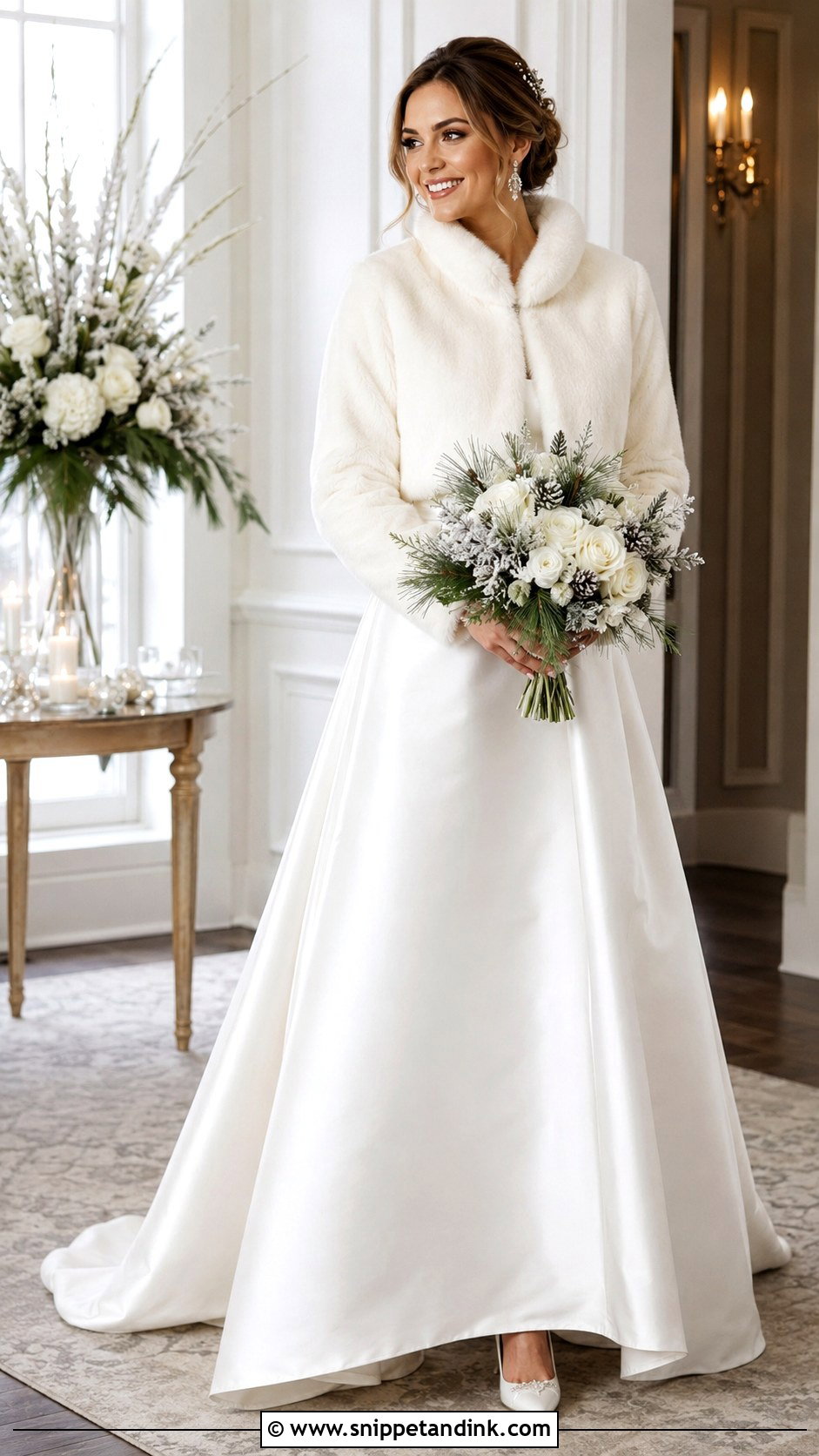 Faux Fur Wedding Dress Topper - Snippet and Ink - 30 Wedding Dress Topper Ideas
