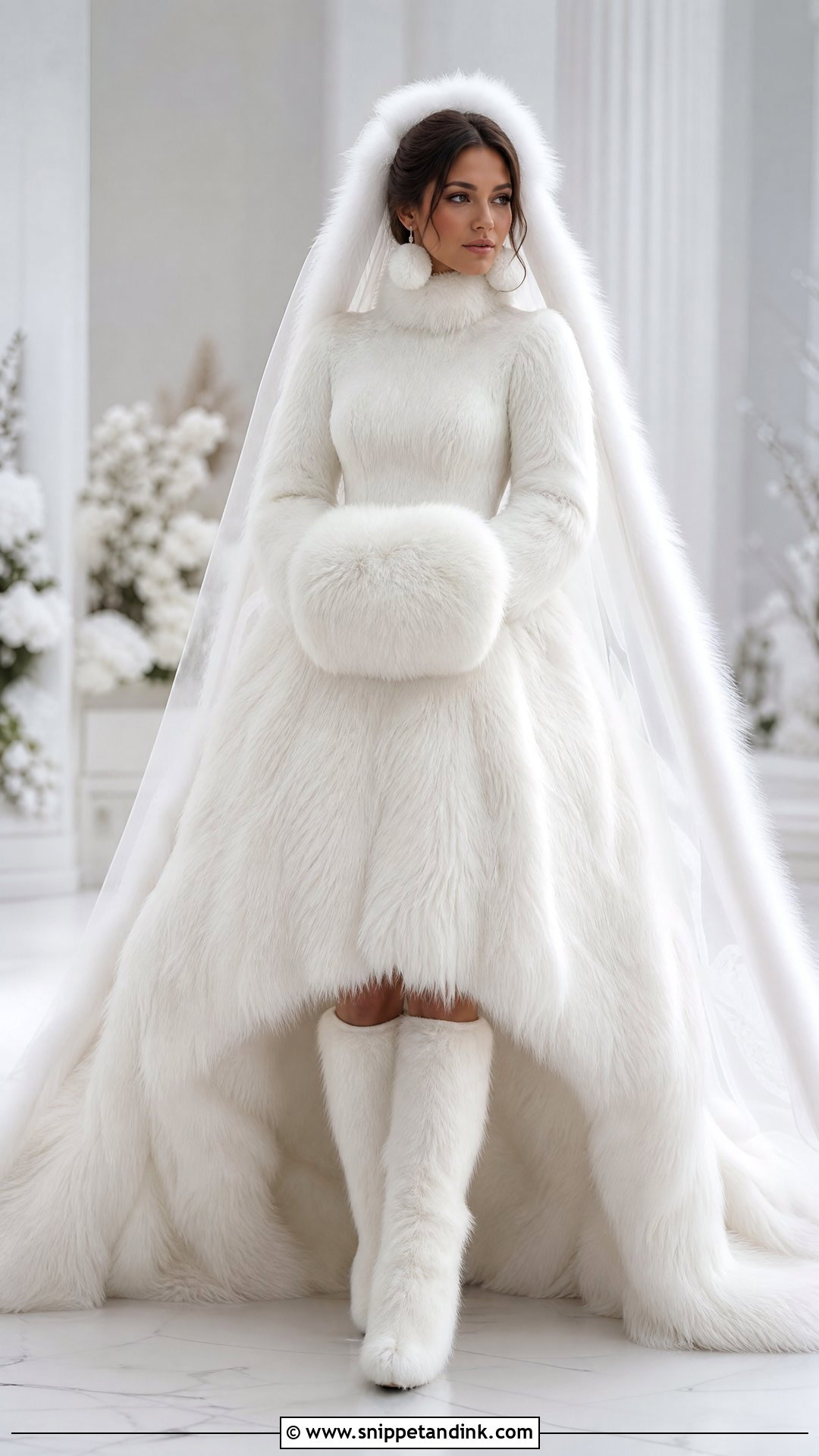 Faux Fur Wedding Dress - Snippet and Ink - 20 Ugliest Wedding Dress Ideas