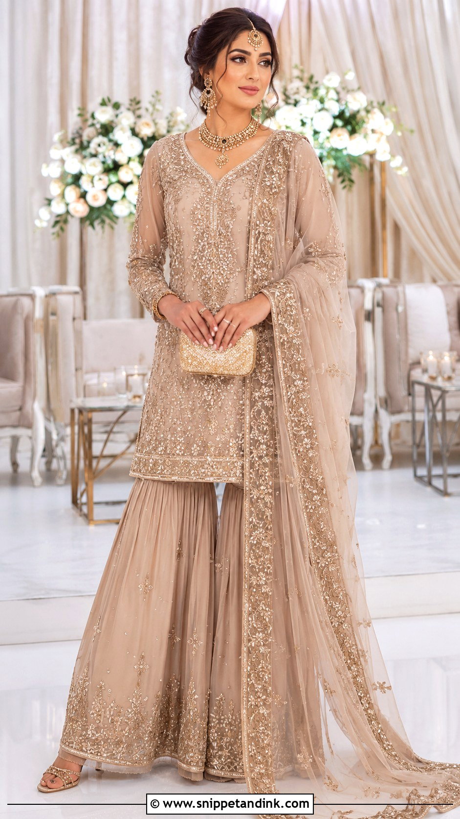 Fawn Walima Bridal Sharara - Snippet and Ink - 30 Walima Bridal Look Ideas