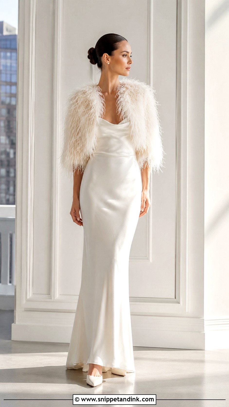 Feather Bolero Wedding Dress - Snippet and Ink - 25 Bolero Wedding Dress Ideas
