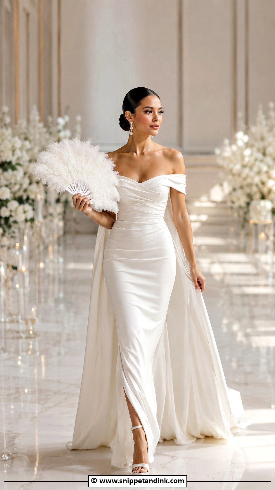 Feather Bridal Hand Fan - Snippet and Ink - 25 Bridal Hand Fan Ideas