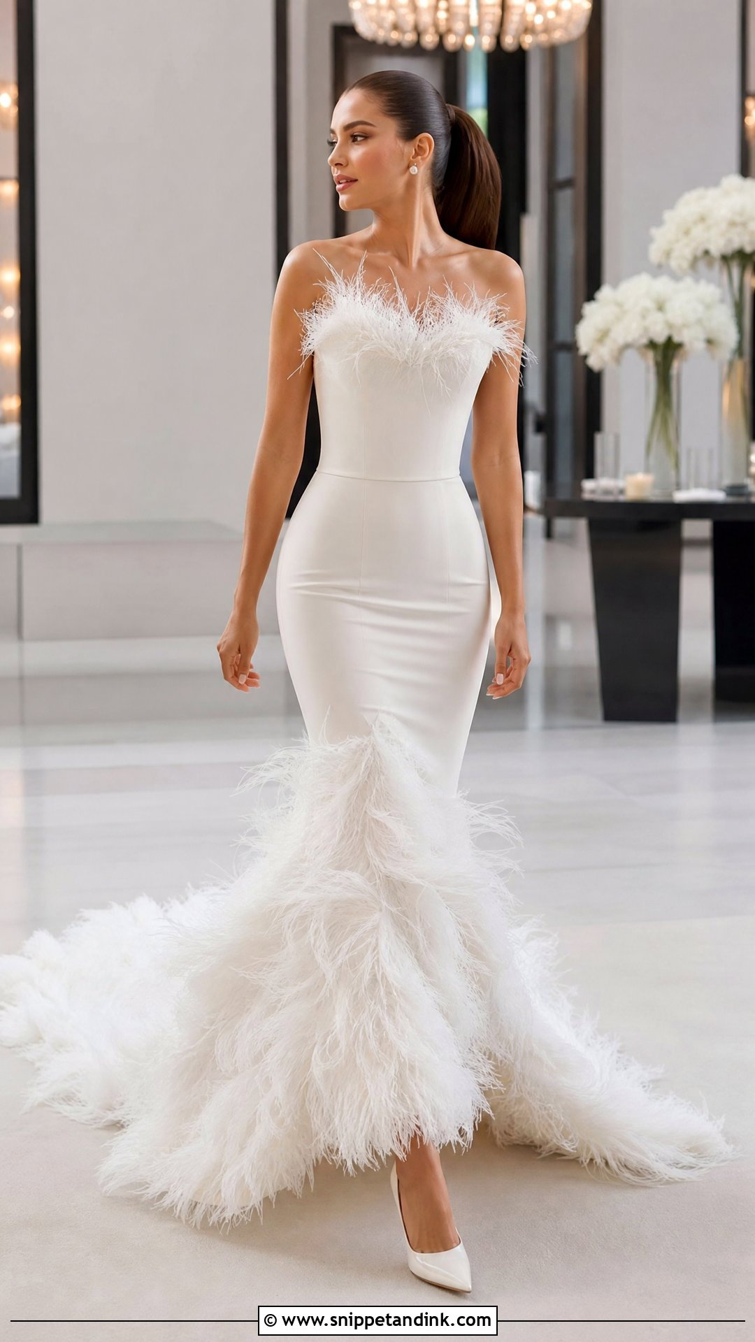 Feather Mermaid Wedding Dress - Snippet and Ink - 20 Over the Top Wedding Dress Ideas