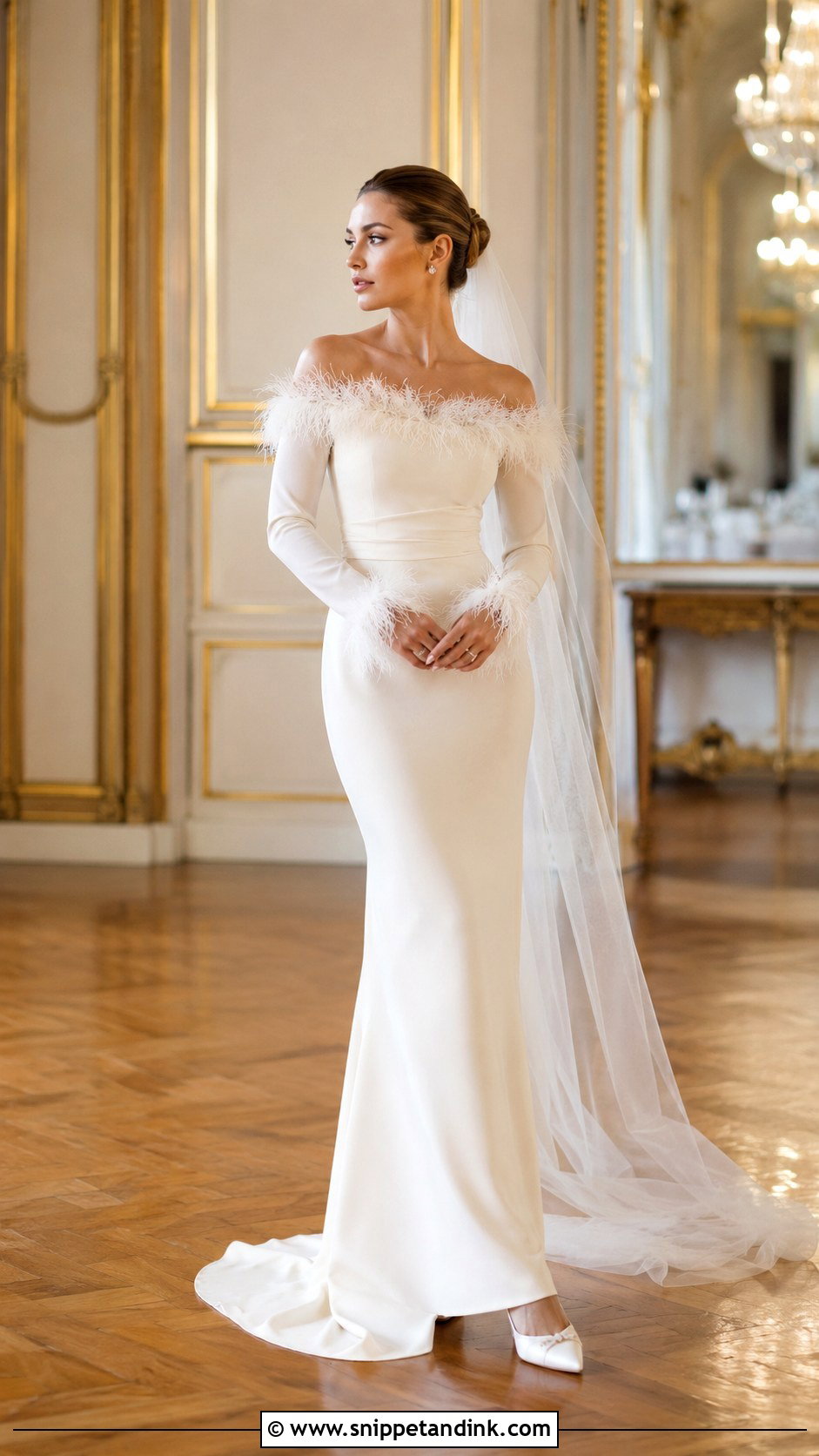 Feather Trim Angel Wedding Dress - Snippet and Ink - 20 Angel Wedding Dress Ideas