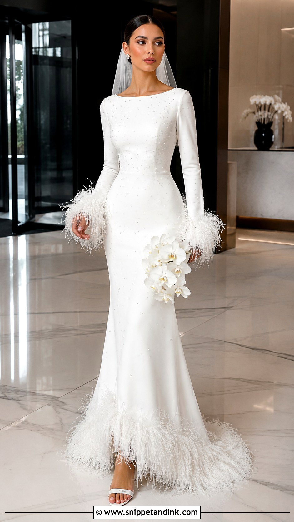 Feather Trim Couture Wedding Dress - Snippet and Ink - 20 Hey Couture Wedding Dress Ideas