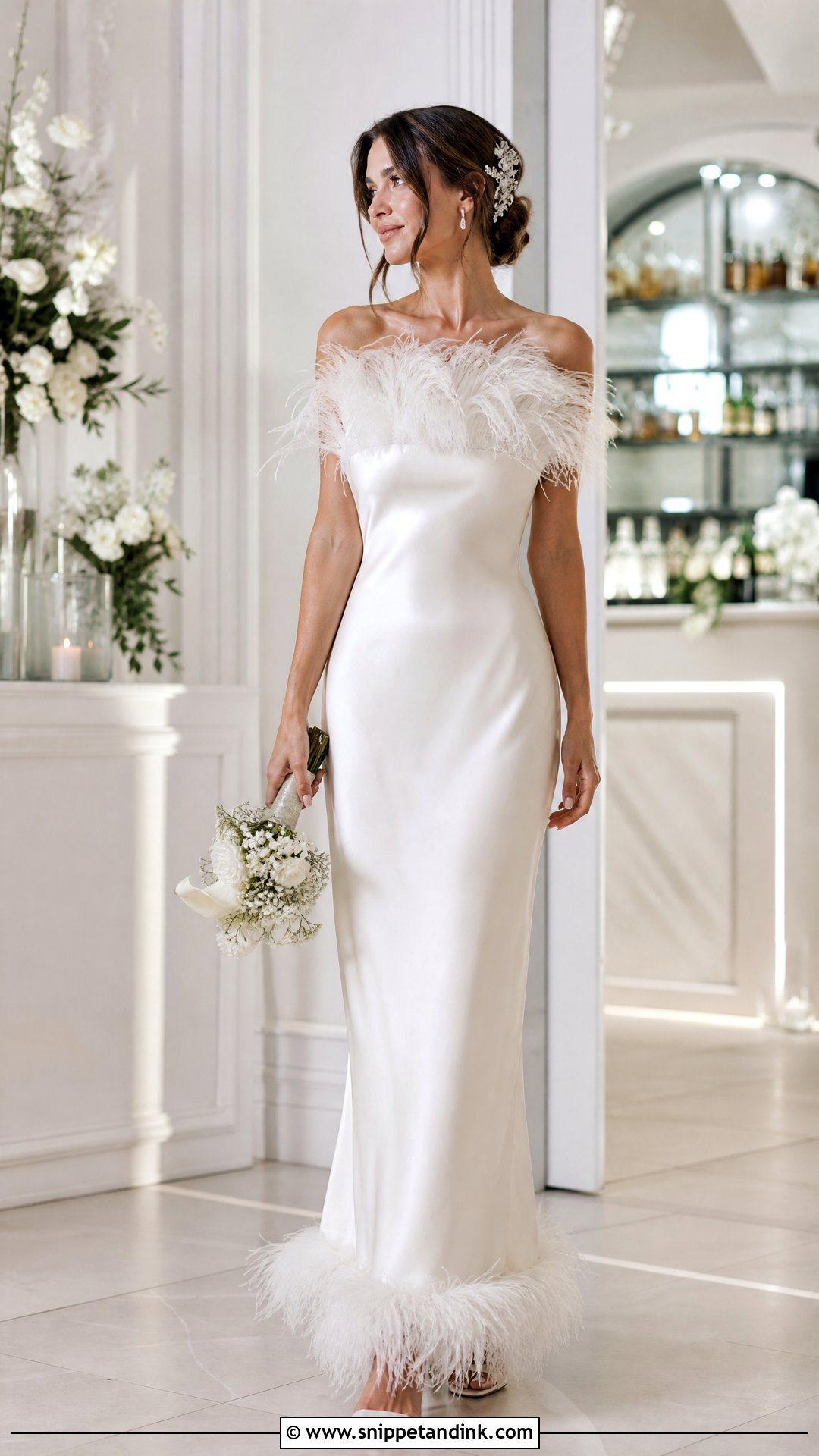 Feather Trim Wedding Dress - Snippet and Ink - 25 Luxurious Wedding Dress Ideas