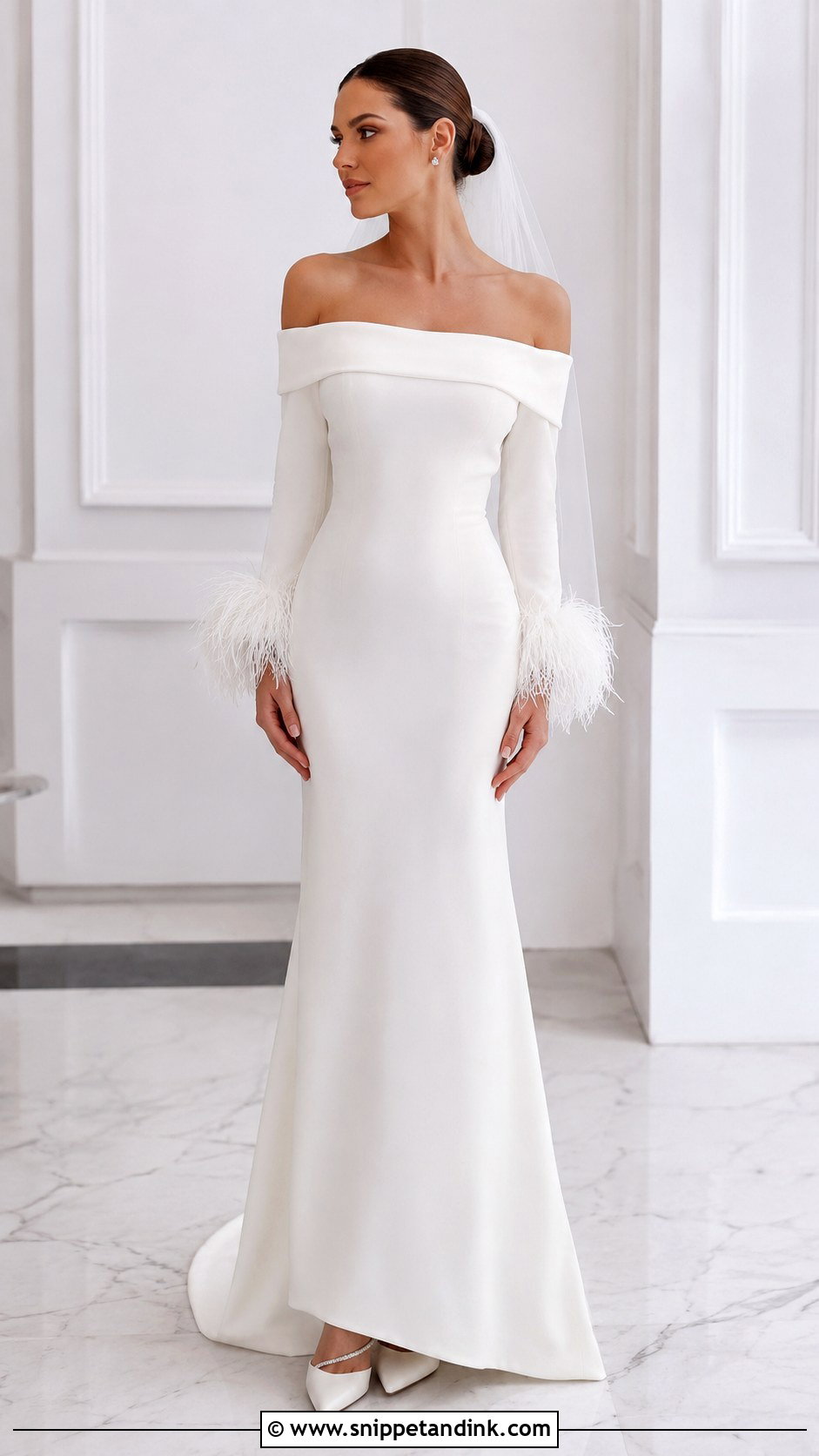 Feather Trim Wedding Dress - Snippet and Ink - 20 Expensive Wedding Dresses