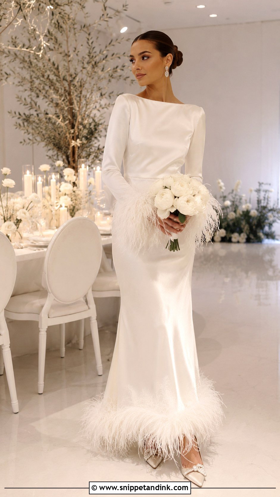 Feather Trim Wedding Dress - Snippet and Ink - 20 Extra Wedding Dresses