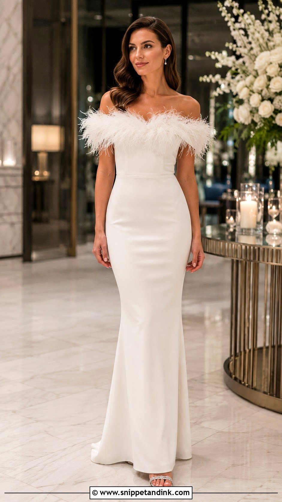 Feather Trim Wedding Dress - Snippet and Ink - 20 Glamour Wedding Dress Ideas