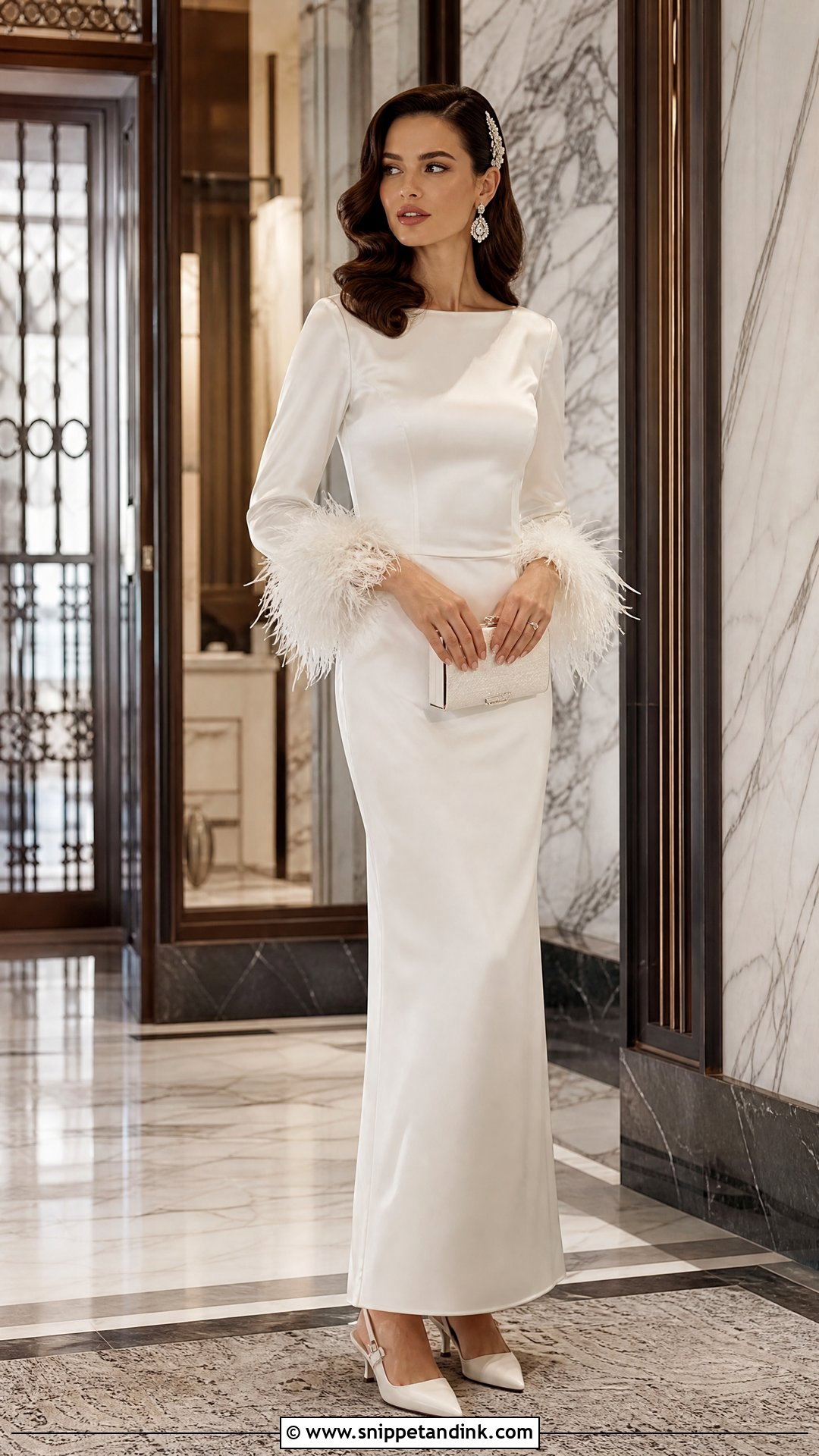 Feather Trim Wedding Dress - Snippet and Ink - 20 Vintage Glam Wedding Dress Ideas
