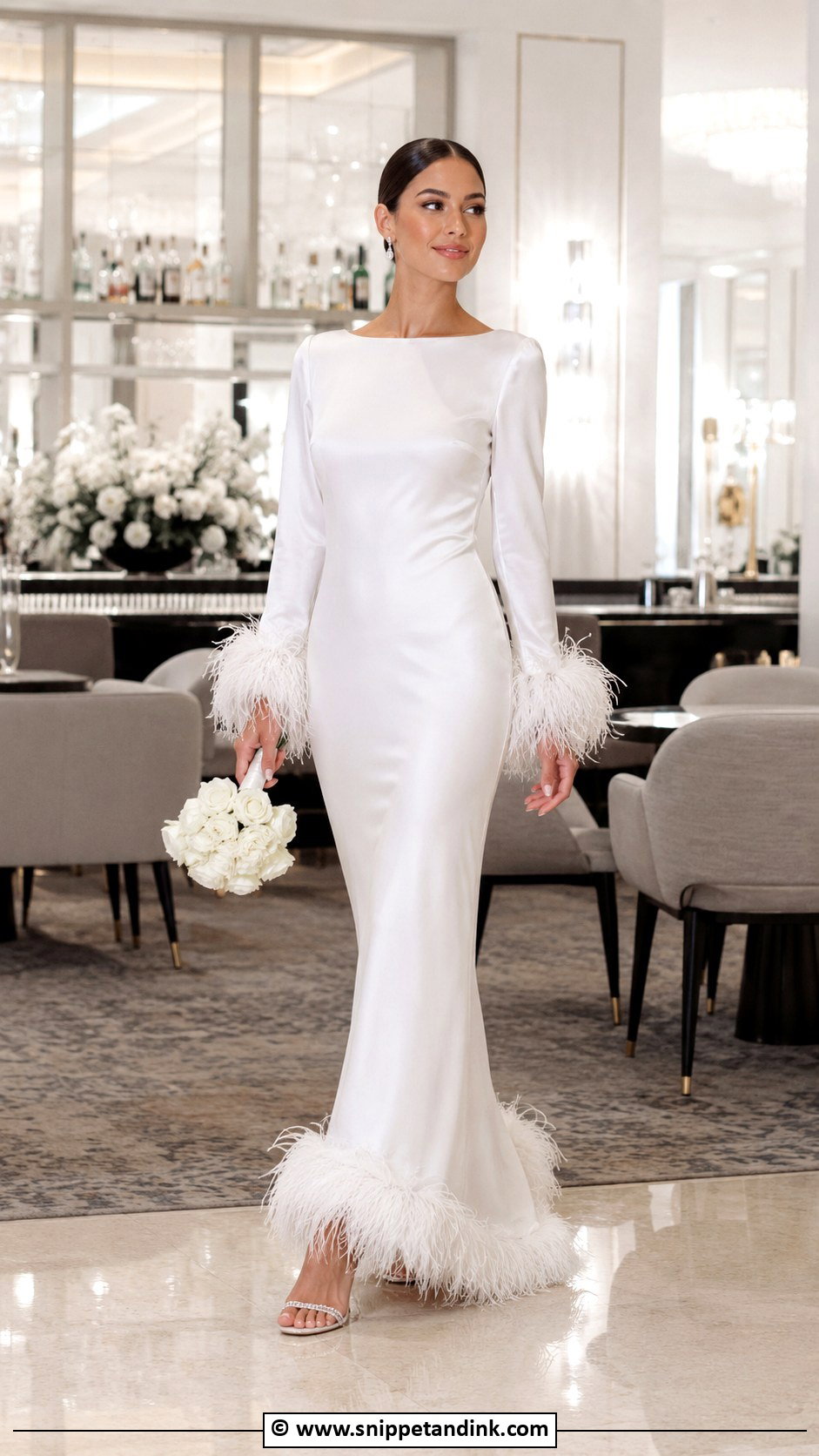 Feather Trim Wedding Dress - Snippet and Ink - 30 Luxury Wedding Dress Ideas