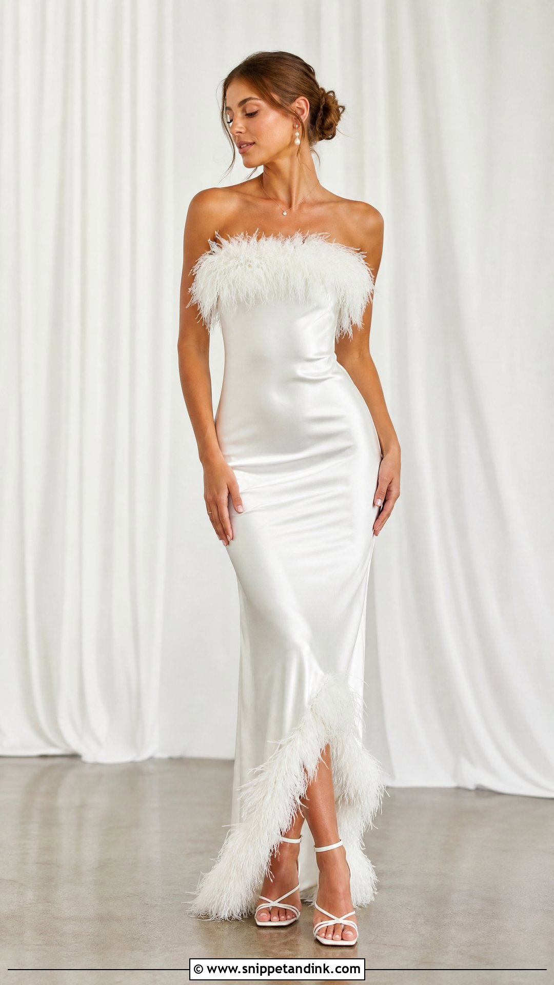 Feather Trim Wedding Dress - Snippet and Ink - 25 Feather Wedding Dress Ideas