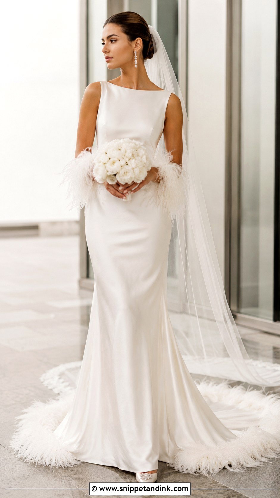 Feather Trim Wedding Gown - Snippet and Ink - 20 Haute Couture Wedding Gowns