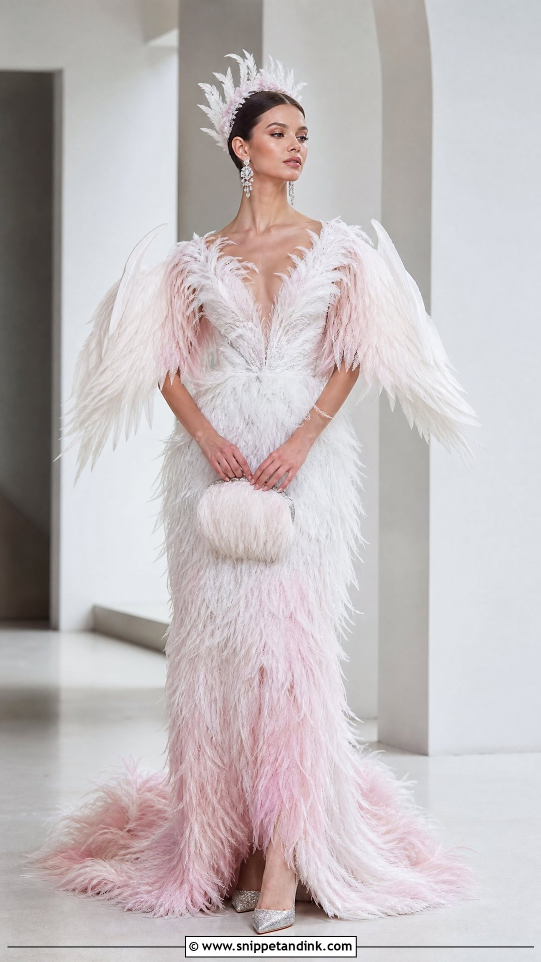 Feather Wedding Dress - Snippet and Ink - 20 Ugliest Wedding Dress Ideas