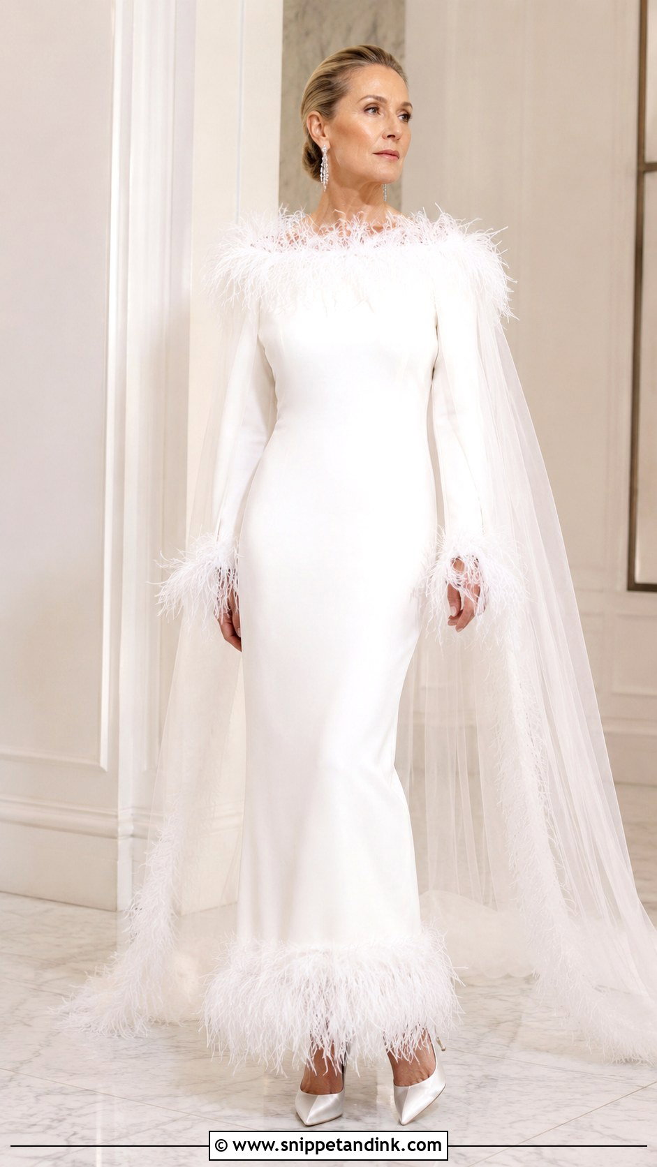 Feathered Column Schiaparelli Wedding Dress - Snippet and Ink - 20 Schiaparelli Wedding Dress Ideas