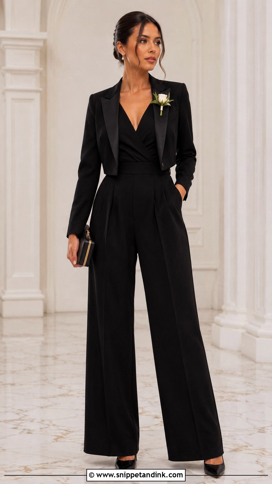 Female Groomsman Black Jumpsuit - Snippet and Ink - 20 Female Groomsman Attire Ideas