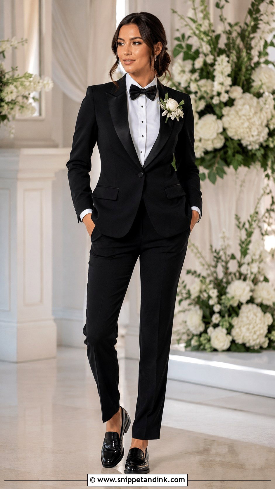 Female Groomsman Black Tuxedo - Snippet and Ink - 20 Female Groomsman Attire Ideas