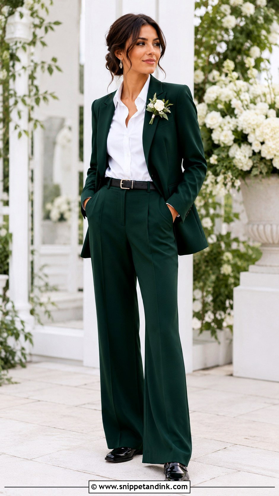 Female Groomsman Emerald Green Suit - Snippet and Ink - 20 Female Groomsman Attire Ideas