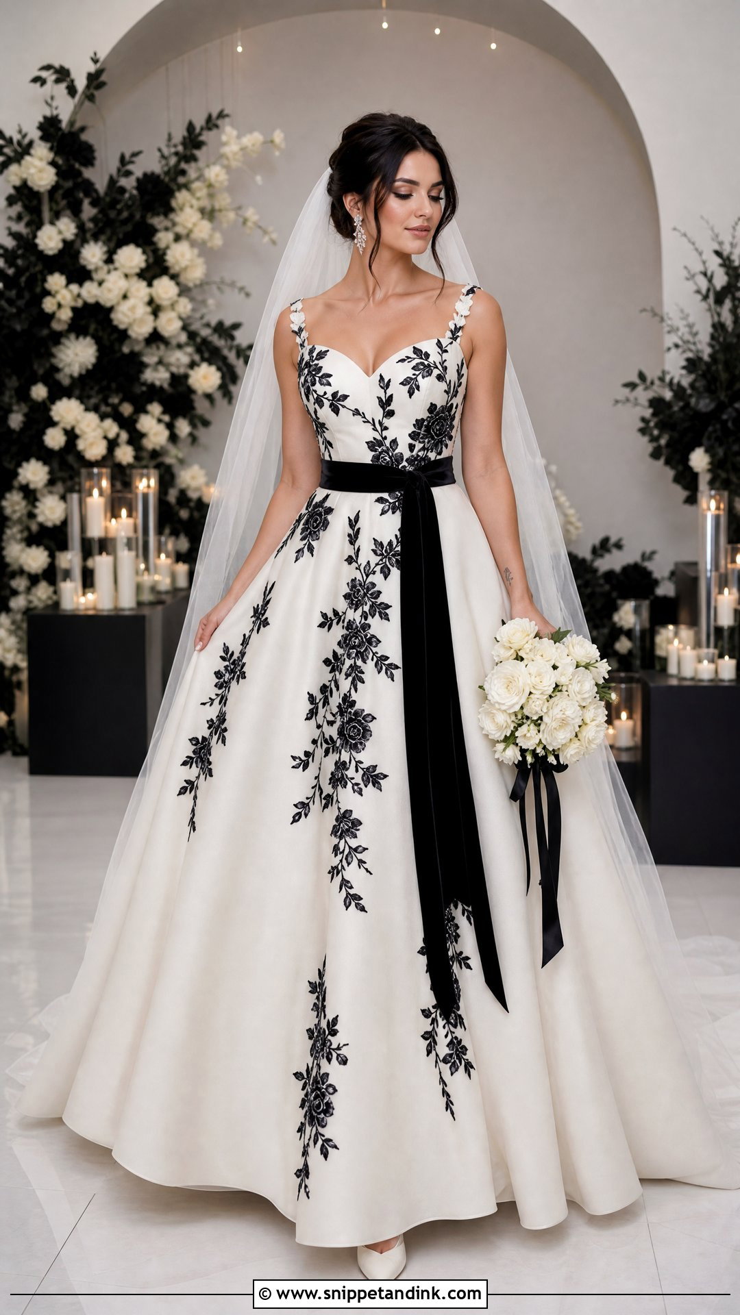 Feyre Black And White Wedding Dress - Snippet and Ink - 25 Feyre Wedding Dress Ideas