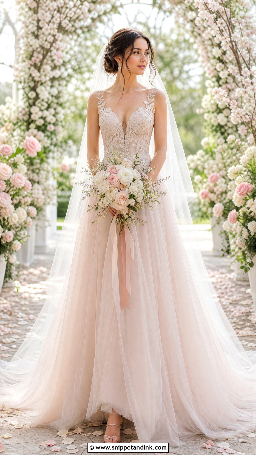 Feyre Blush Wedding Dress - Snippet and Ink - 25 Feyre Wedding Dress Ideas