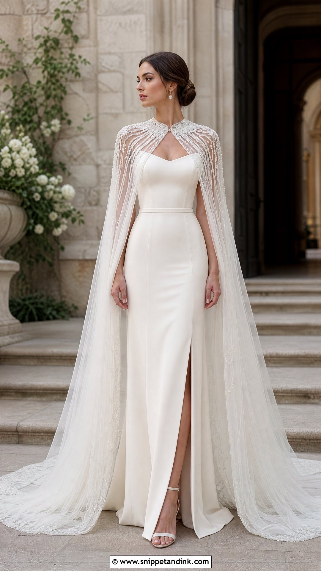 Feyre Cape Wedding Dress - Snippet and Ink - 25 Feyre Wedding Dress Ideas