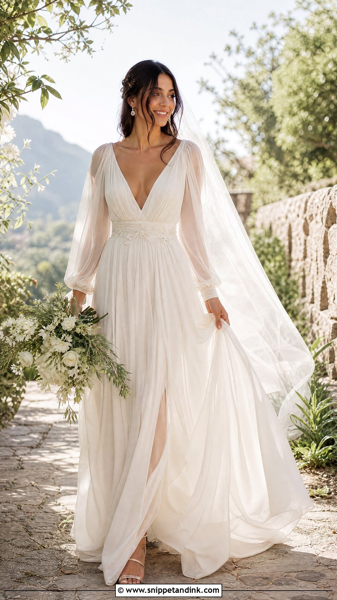 Feyre Chiffon Wedding Dress - Snippet and Ink - 25 Feyre Wedding Dress Ideas