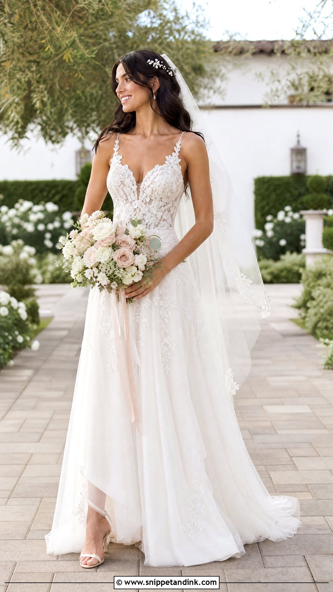 Feyre Floral Lace Wedding Dress - Snippet and Ink - 25 Feyre Wedding Dress Ideas