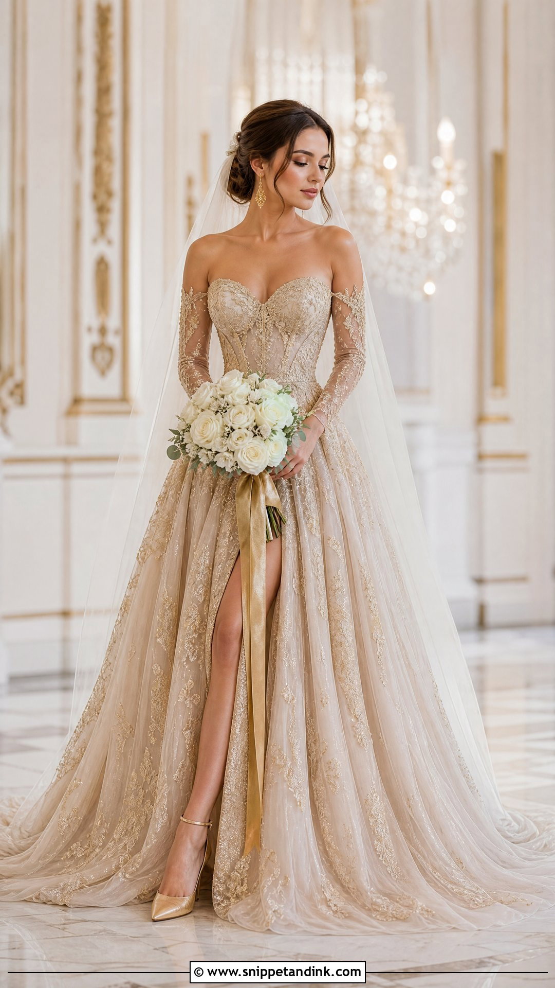 Feyre Gold Wedding Dress - Snippet and Ink - 25 Feyre Wedding Dress Ideas