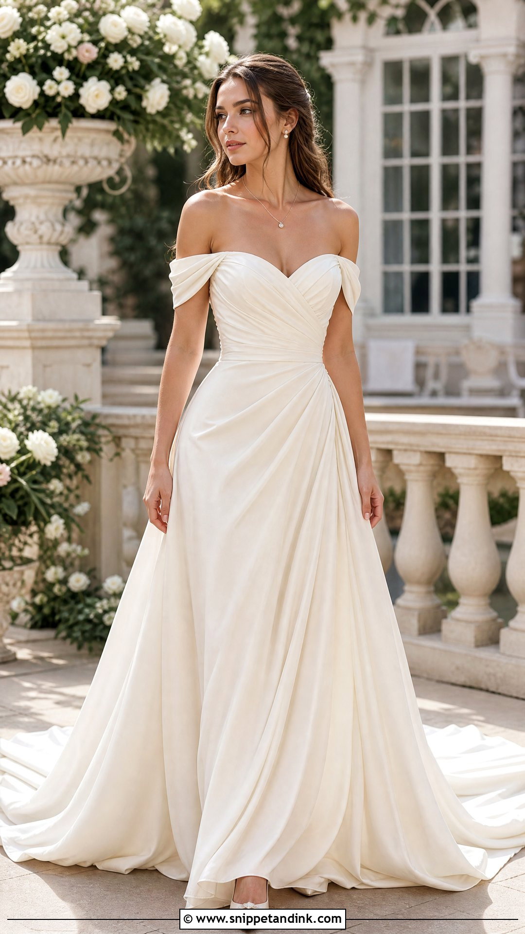 Feyre Off Shoulder Wedding Dress - Snippet and Ink - 25 Feyre Wedding Dress Ideas