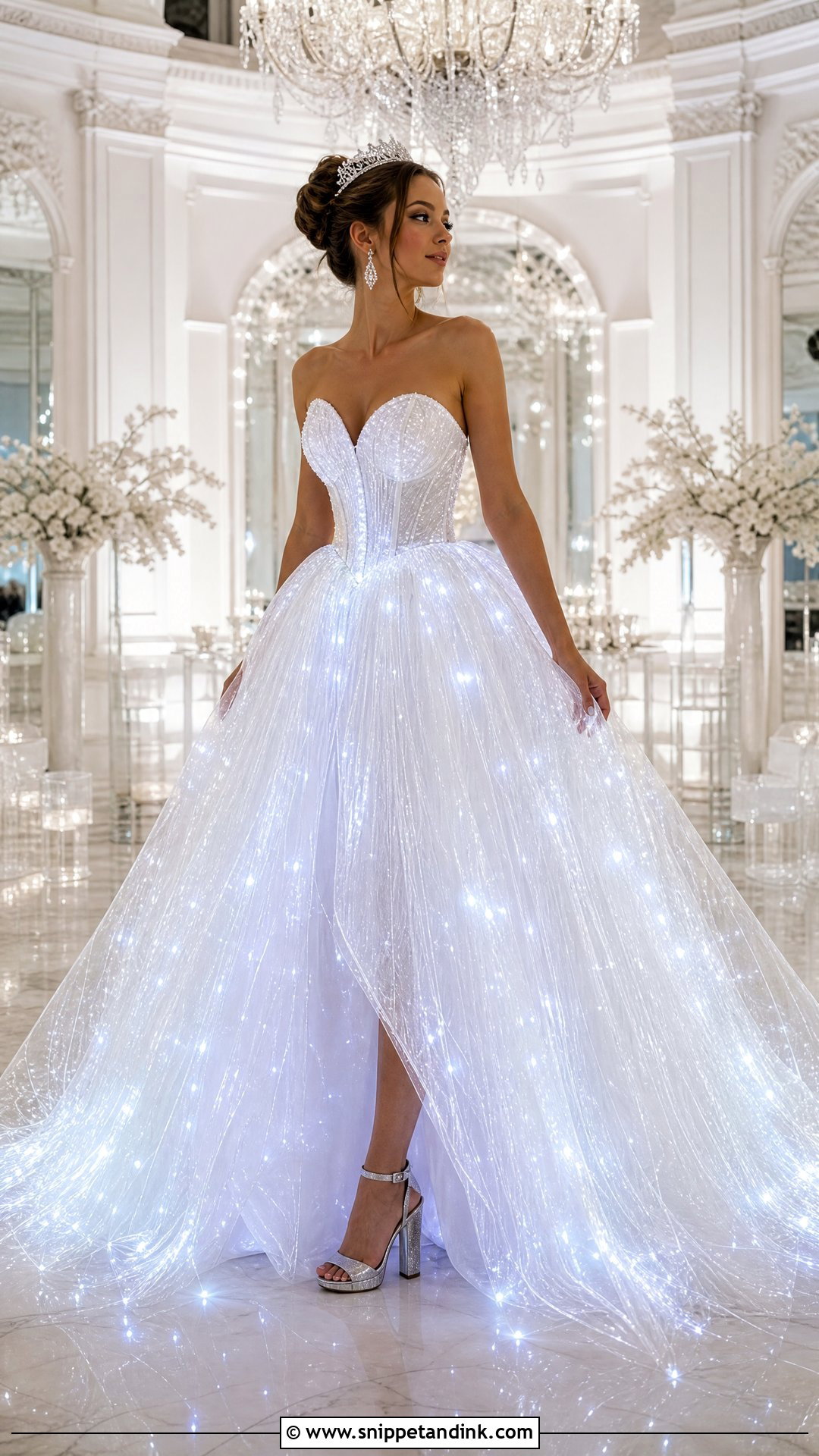 Fiber Optic Ball Gown Wedding Dress - Snippet and Ink - 20 Light Up Wedding Dress Ideas