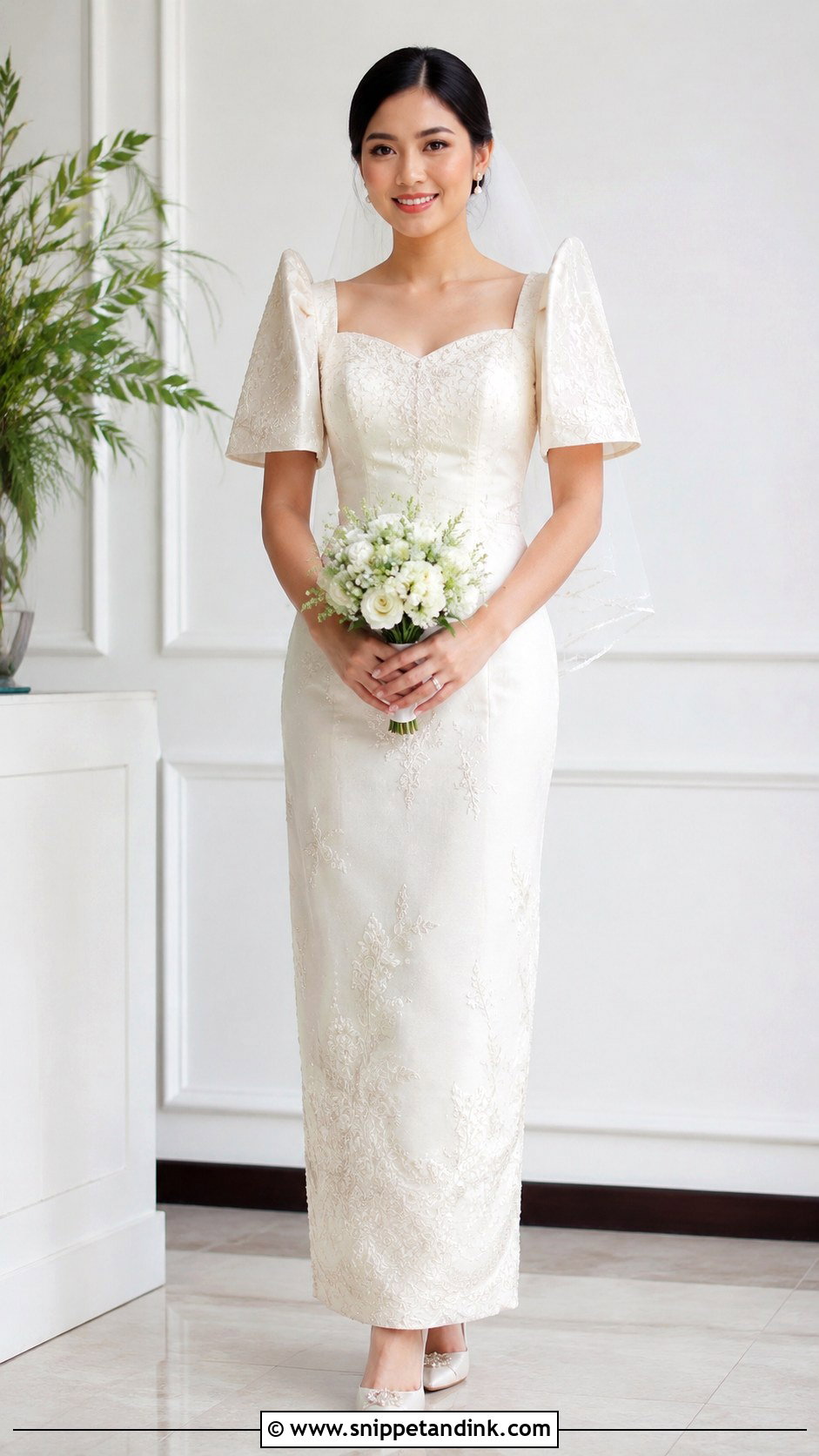 Filipiniana Sheath Wedding Dress - Snippet and Ink - 30 Filipiniana Wedding Dress Ideas