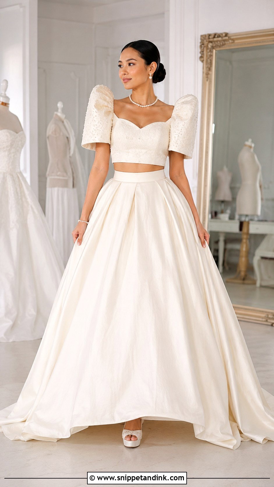 Filipiniana Two Piece Wedding Gown - Snippet and Ink - 25 Filipiniana Wedding Gown Ideas