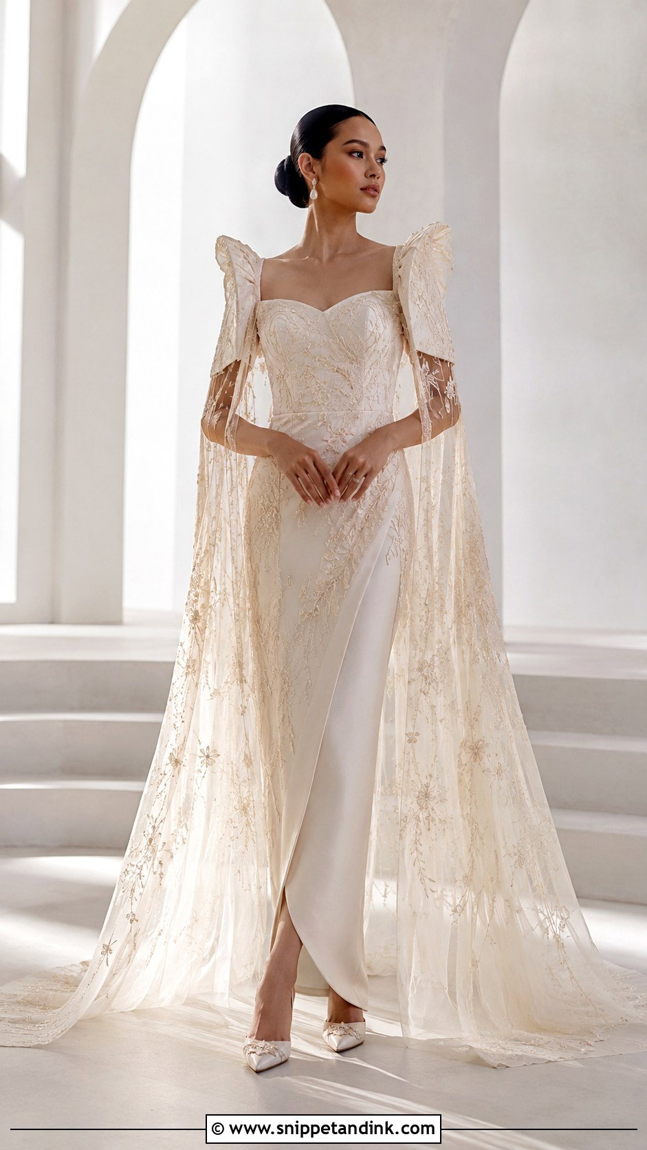 Filipiniana Wedding Dress With Cape - Snippet and Ink - 30 Filipiniana Wedding Dress Ideas