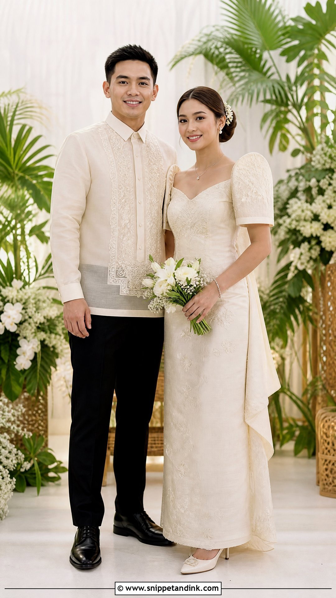Filipino Barot Saya and Barong Tagalog Traditional Wedding Attire - Snippet and Ink - 20 Traditional Wedding Attire for Couples Ideas