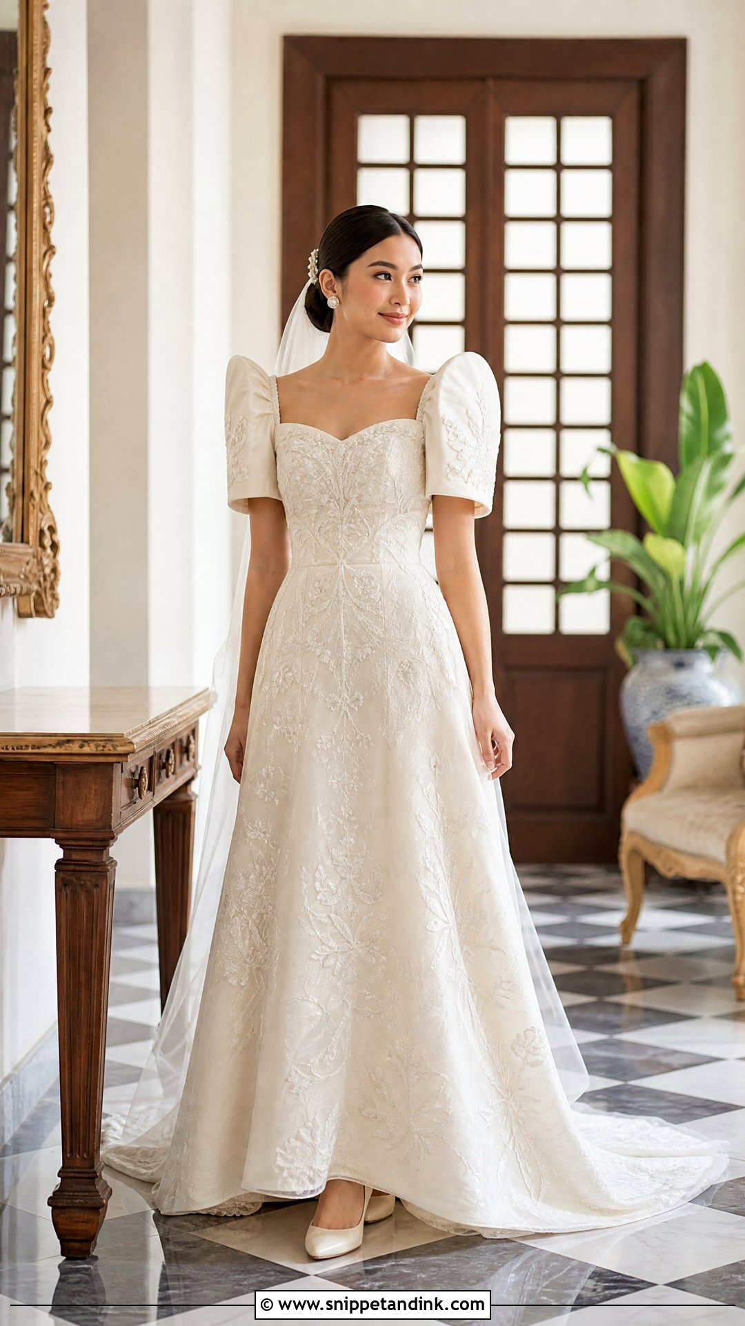 Filipino Terno Bridal Dress - Snippet and Ink - 20 Traditional Bride Dress Ideas