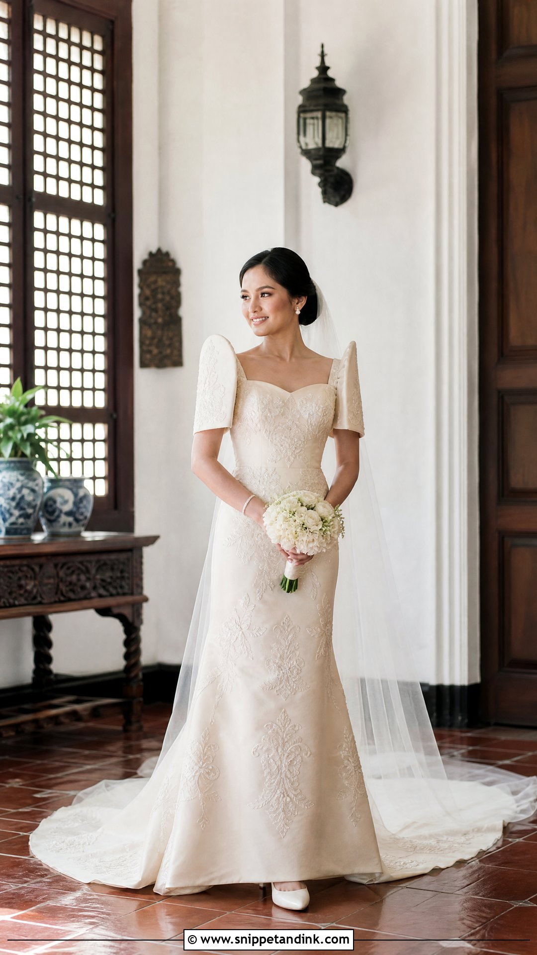 Filipino Traditional Marriage Dress With Terno Gown - Snippet and Ink - 20 Traditional Marriage Dress for Women Ideas