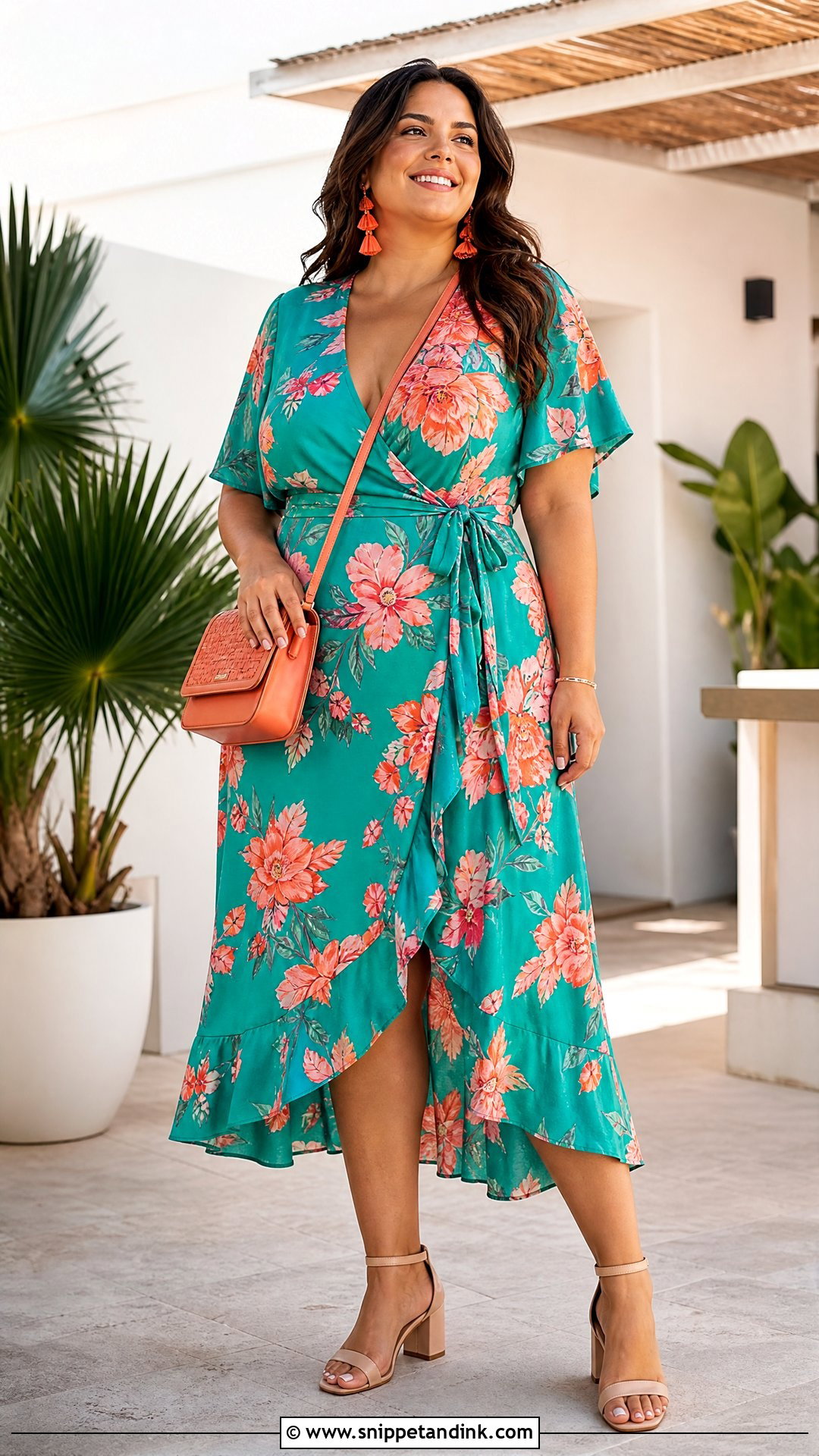 Final Fiesta Plus Size Wrap Dress Outfit - Snippet and Ink - 20 Final Fiesta Bachelorette Party Outfit Ideas