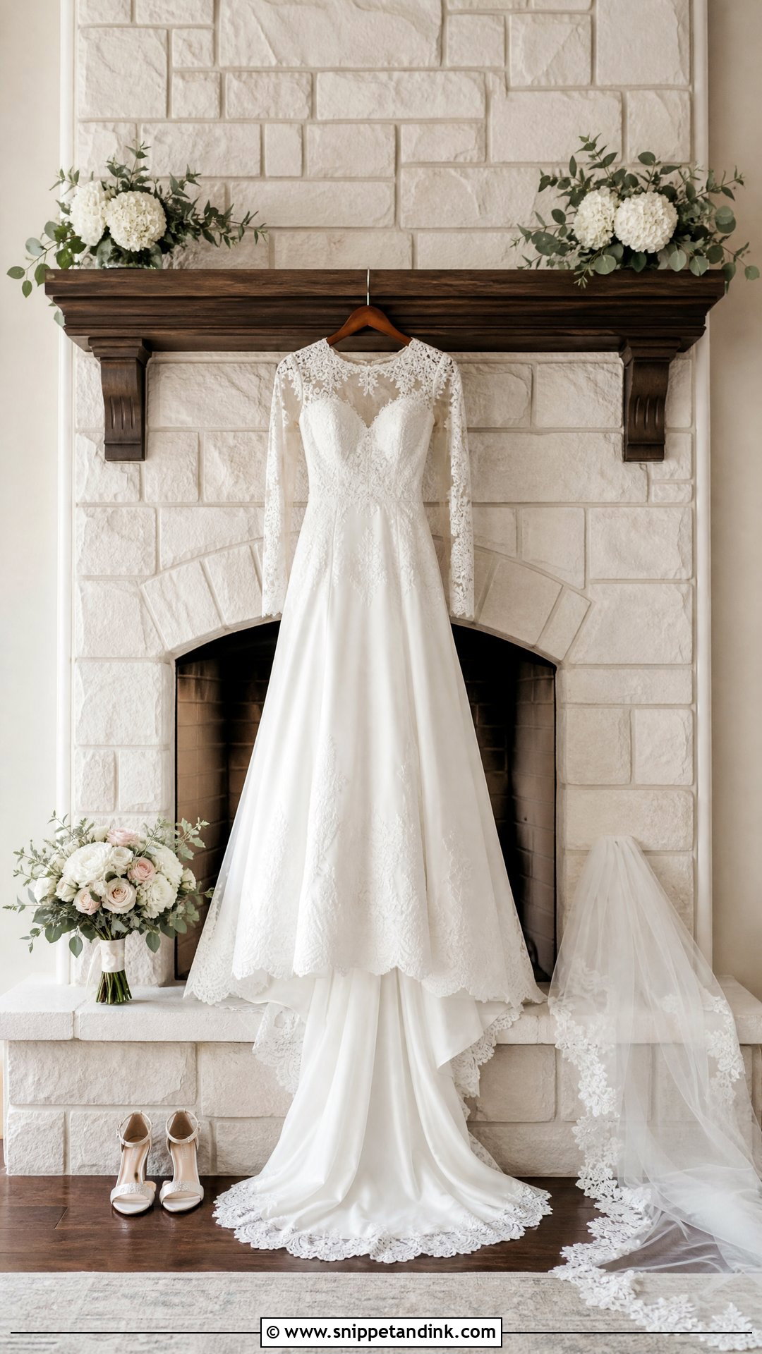 Fireplace Wedding Dress Hanging Picture - Snippet and Ink - 20 Wedding Dress Hanging Pictures Ideas