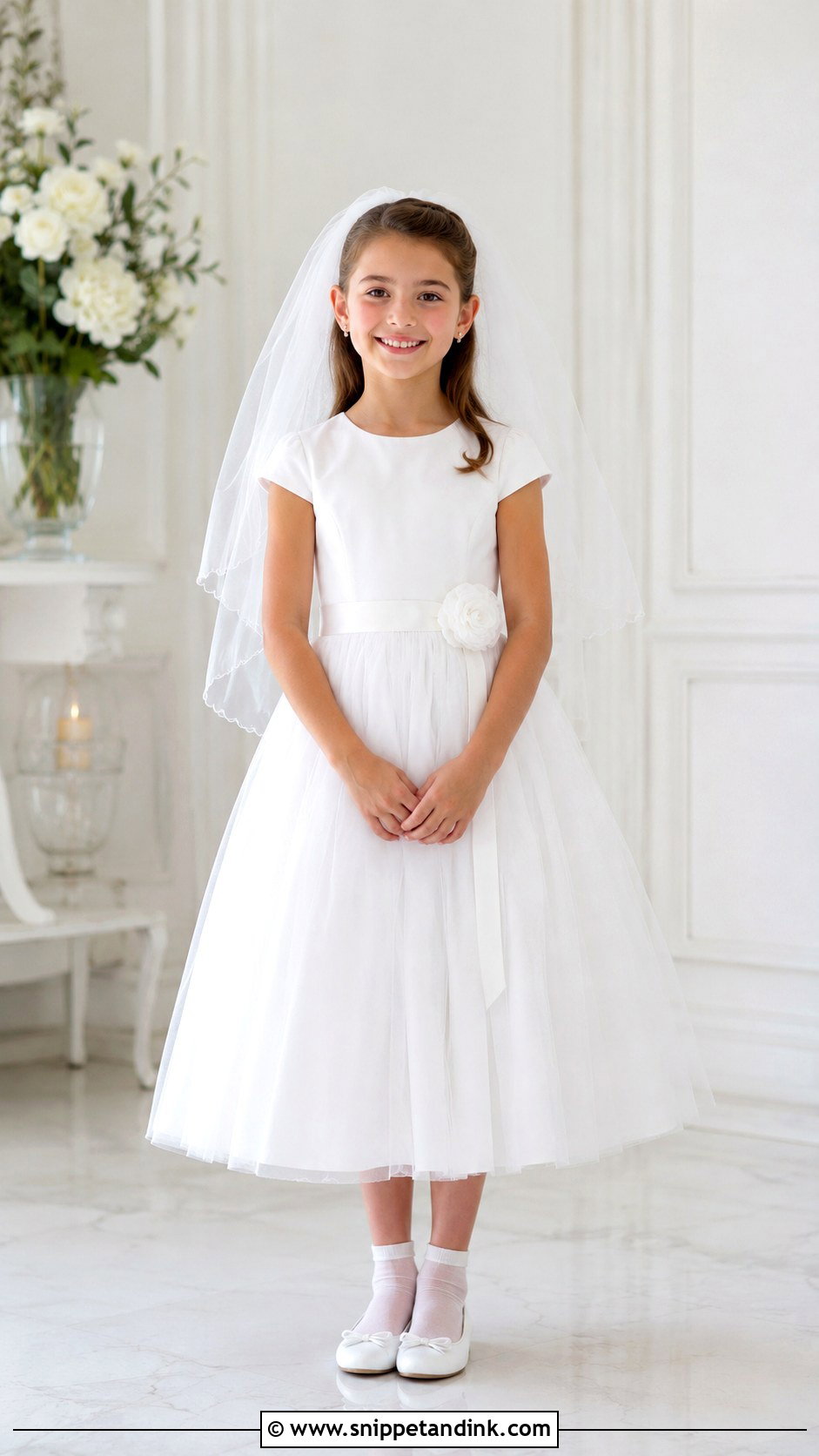 First Communion Dress With Ballet Flats - Snippet and Ink - 25 First Communion Dresses Catholic Simple