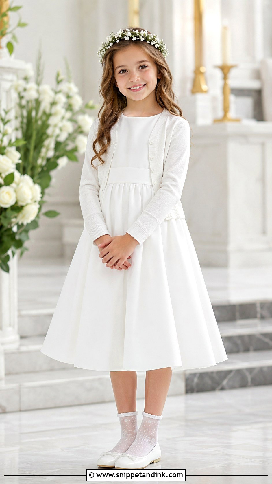 First Communion Dress With Flower Crown - Snippet and Ink - 25 First Communion Dresses Catholic Simple