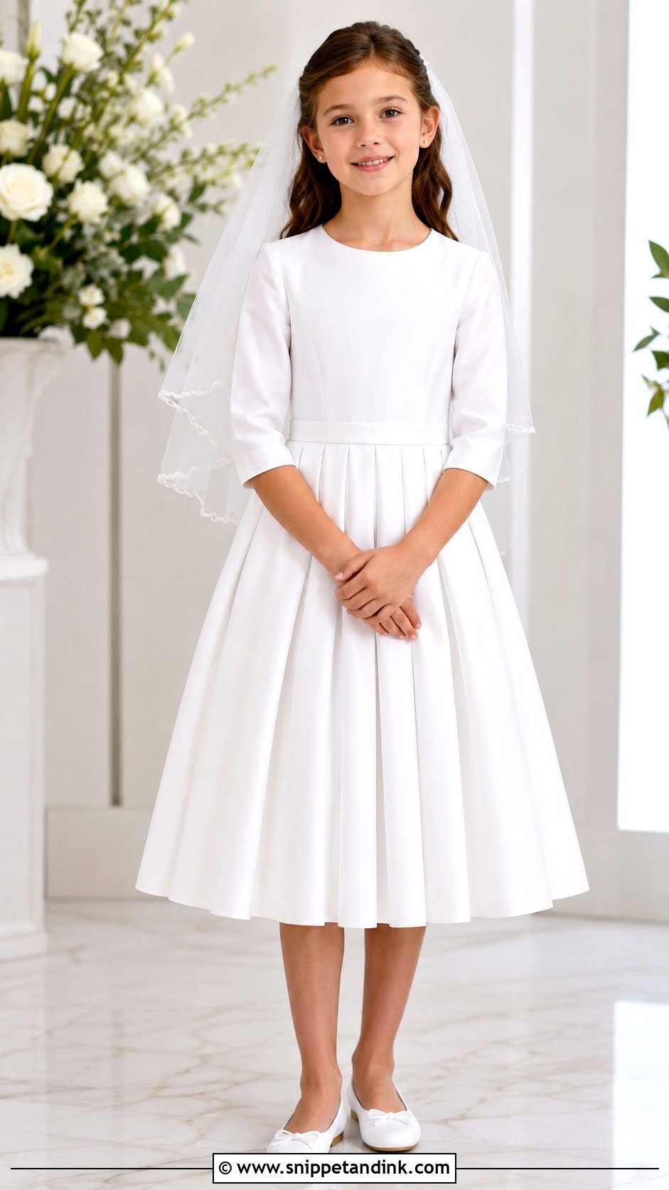First Communion Dress With Pleated Skirt - Snippet and Ink - 25 First Communion Dresses Catholic Simple
