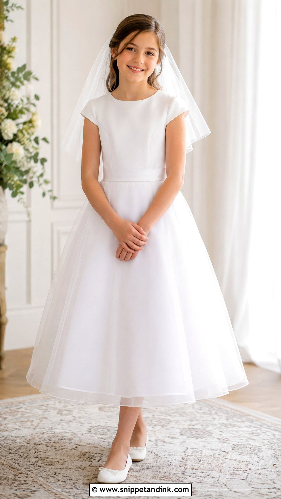 First Communion Dress With Soft Organza Skirt - Snippet and Ink - 25 First Communion Dresses Catholic Simple