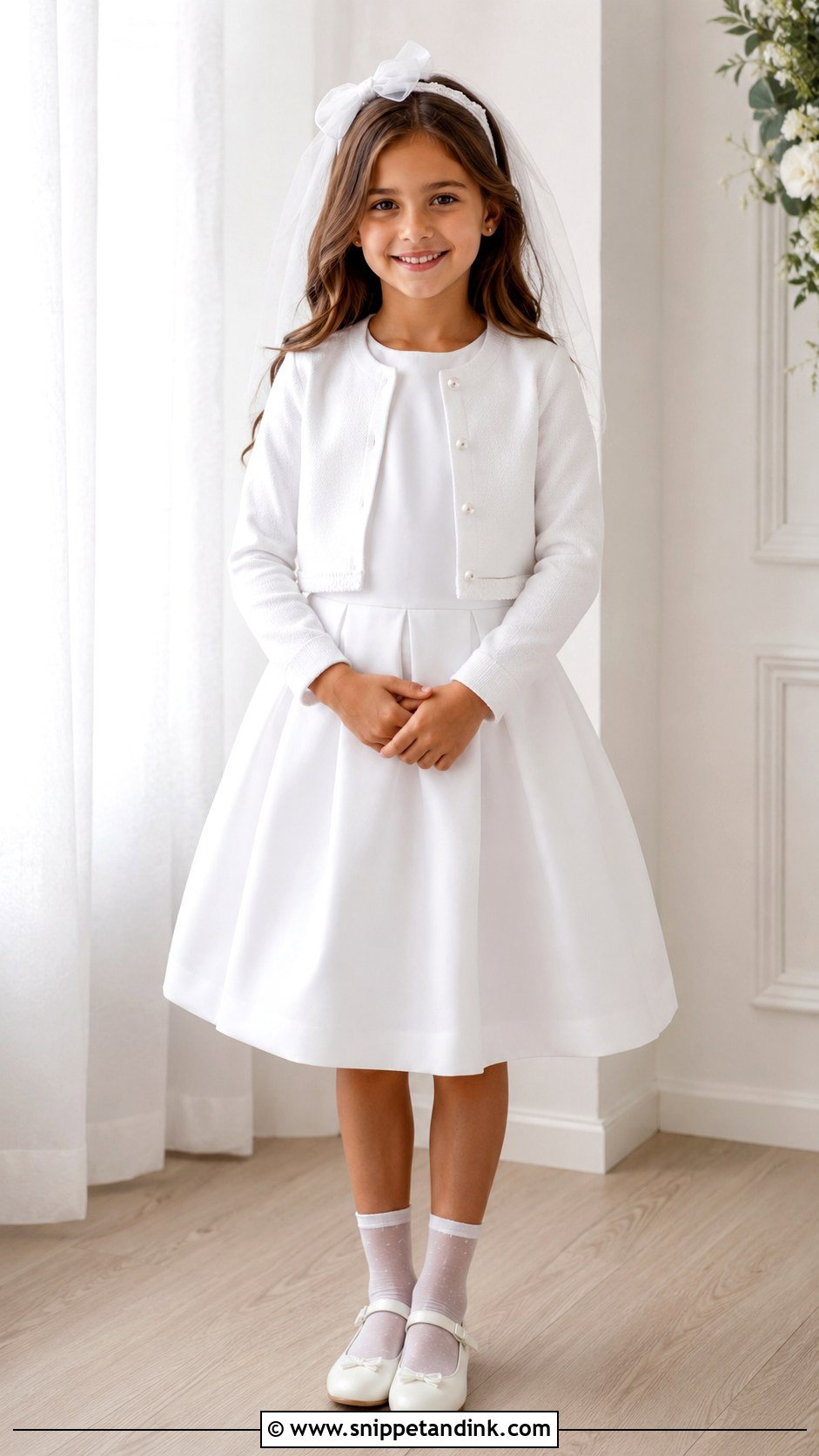 First Communion Dress With White Cardigan - Snippet and Ink - 25 First Communion Dresses Catholic Simple